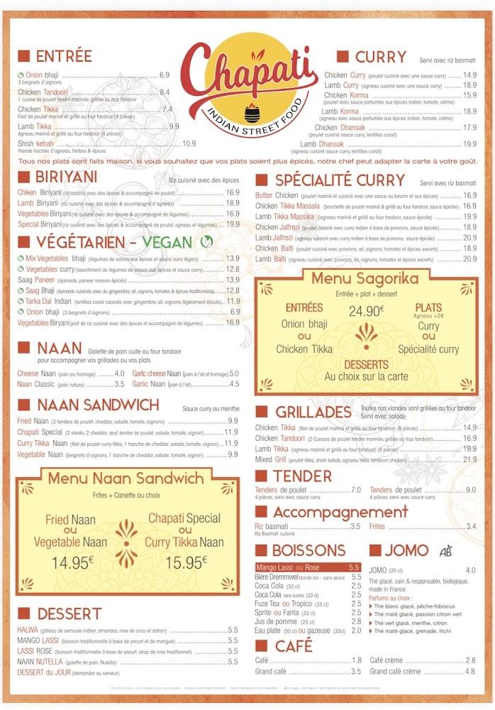 Chapati Indian Street Food - Menu Image 1